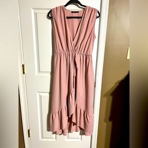 Blush pink wrap dress. Size Large.